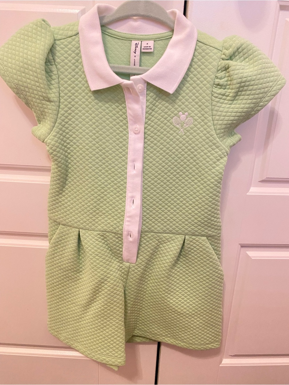 Janie and Jack Light Green Quilted Romper…Disney/tennis/minnie/mickey